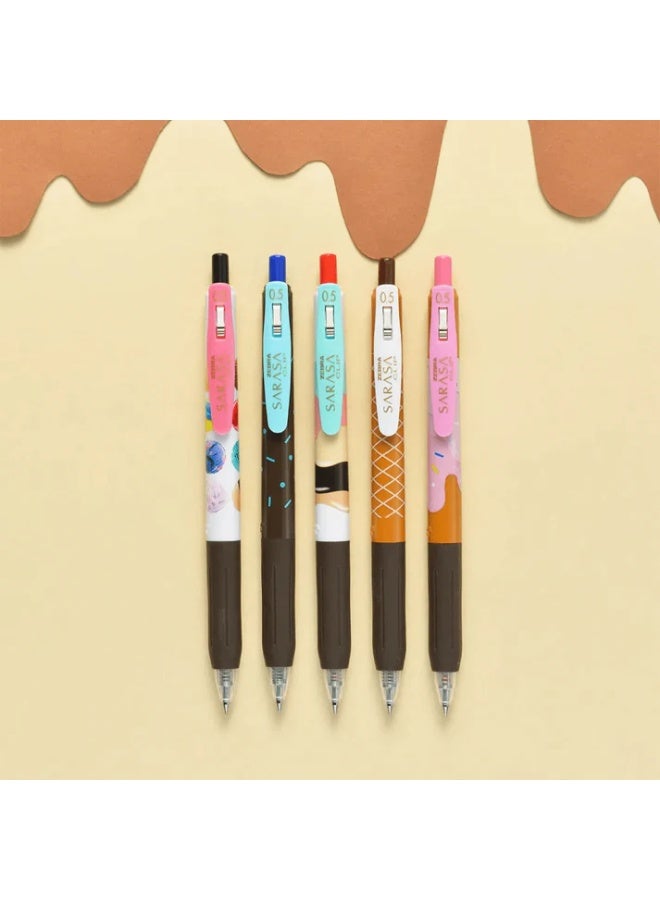 Zebra Sarasa Clip Set of 5 Gel Pens | Ice cream - Image 2
